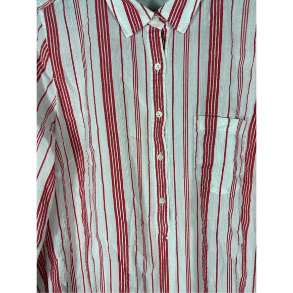 J.Crew candy cane stripe button down tunic top size 10 - Picture 3 of 6